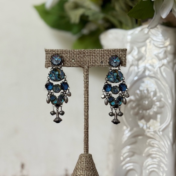 Ayalabar Jewelry - Ayala Bar Elegant Blue and Silver Chandelier Earrings